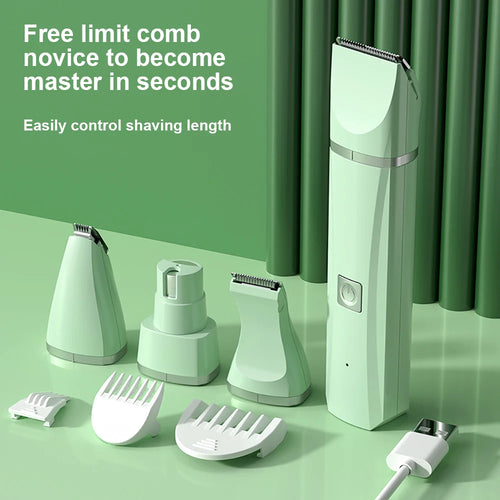 Dog Clipper Cat Hair Clippers Pet Grooming Haircut nail Trimmer  Set 4 in 1 Cordless Rechargeable Professional Pet Grooming Tool